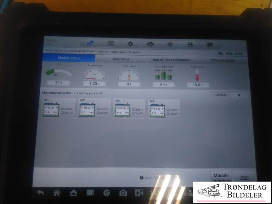 Batteripakke elbil til Tesla Model 3 2018-2023 (Fase 1) (1104423-00-M|220AH|78KWH)