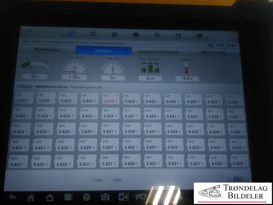 Batteripakke elbil til Tesla Model 3 2018-2023 (Fase 1) (1104423-00-M|220AH|78KWH)