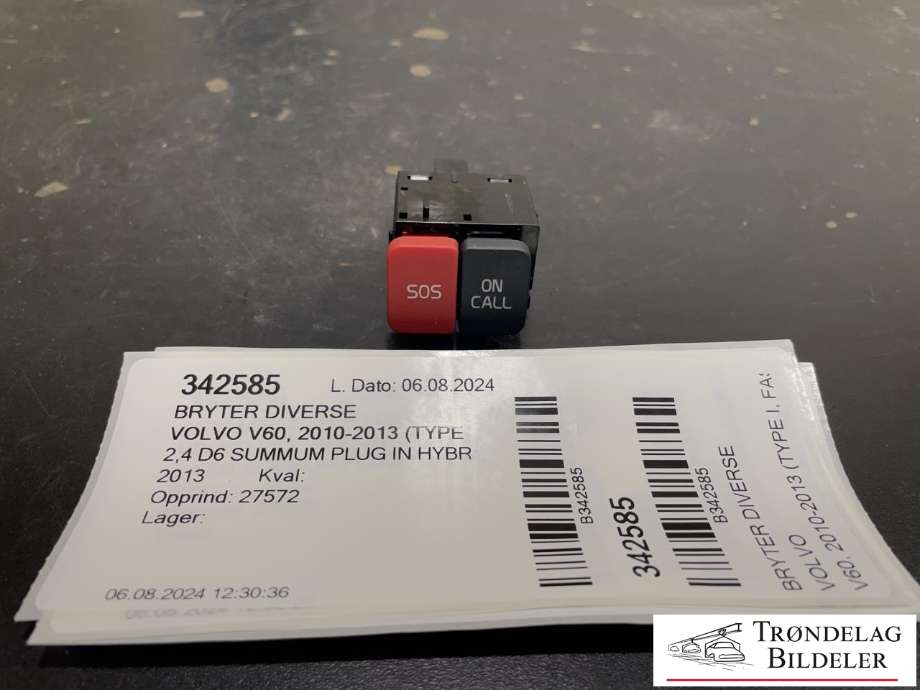 Bryter diverse til Volvo V60 2010-2013 (Type I, Fase 1) (VOLVO|30710477|)