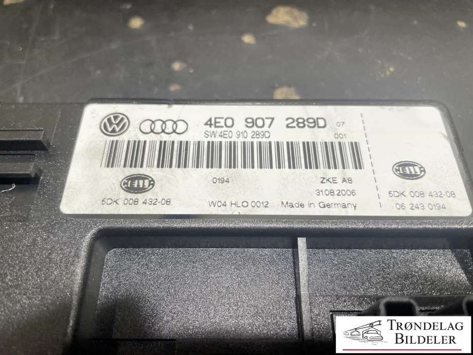 Styreenhet comfort (BCM) til Audi S8 2006-2010 (4E0 907 289 D|)