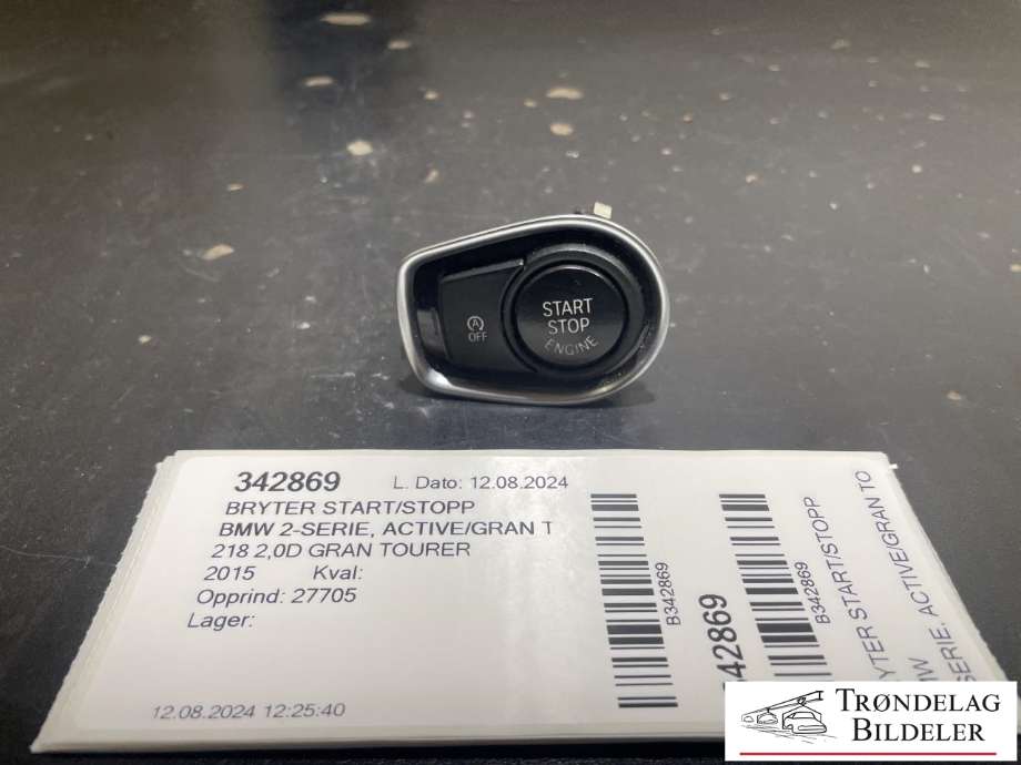 Bryter start/stopp til BMW 2-Serie, Active/Gran Tourer, 2014-->> (F45/F46) (F45/F46) (9289135012)