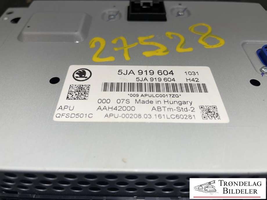 Bilstereo navigasjon til Škoda Rapid 2012-2019  (5JA 919 604|)
