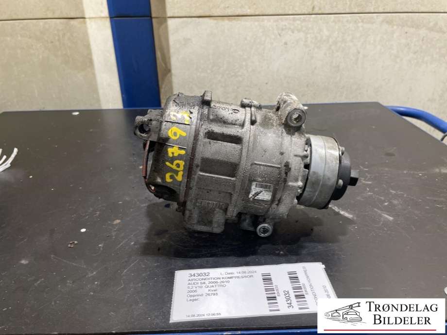 Aircondition kompressor til Audi S8 2006-2010 (4E0 260 805 AS|89418|4E0260805AM|4E0260805Q|4F0260805AD|4F0260805AH|4F0260805AK|4F0260805E|4F0260805L|4H0260805G|4Z7260805D|4Z7260805E|4Z7260805F)