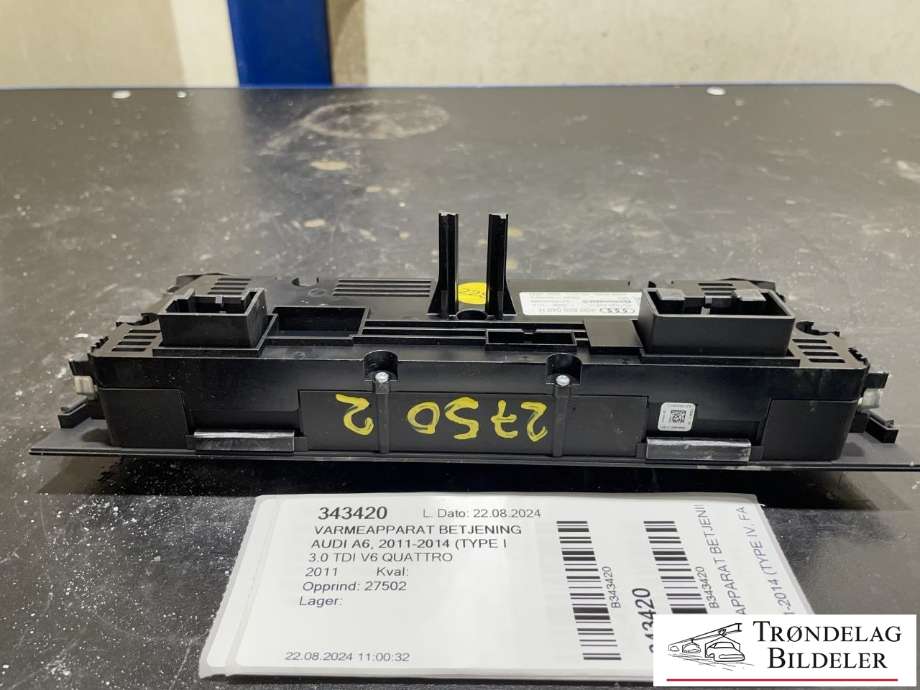 Varmeapparat betjening til Audi A6 2011-2014 (Type IV, Fase 1) (C7) (C7) (CONTINENTAL|4G0 820 043 H|)