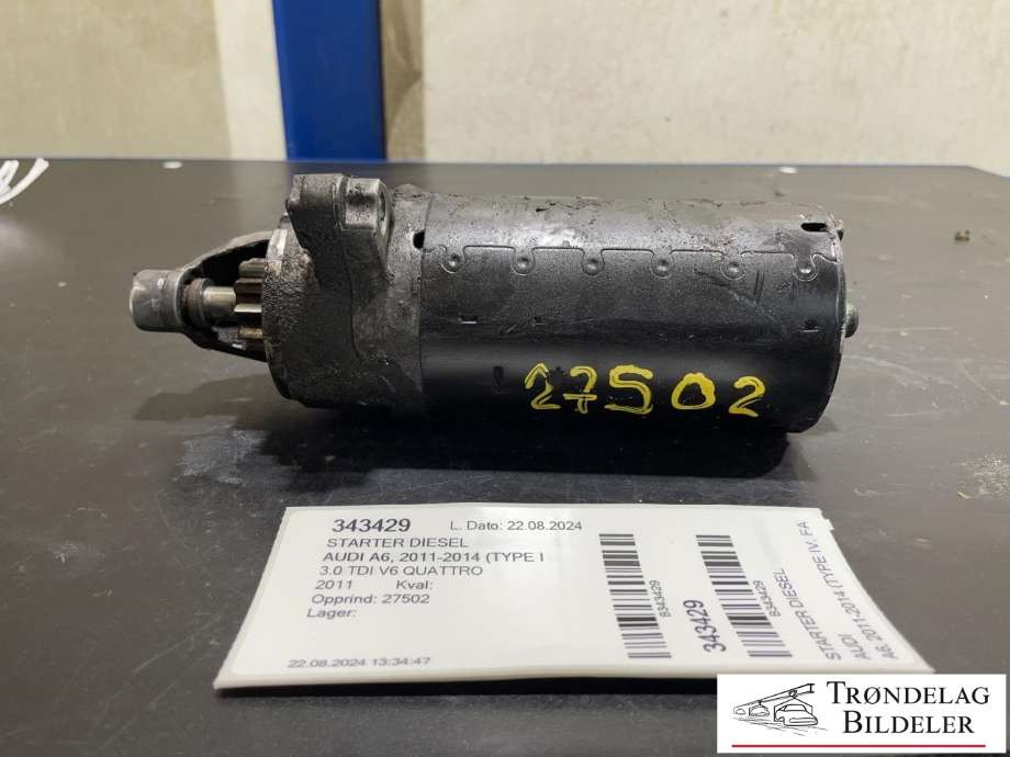 Starter diesel til Audi A6, 2011-2014 (Type IV, Fase 1) (C7) (C7) 