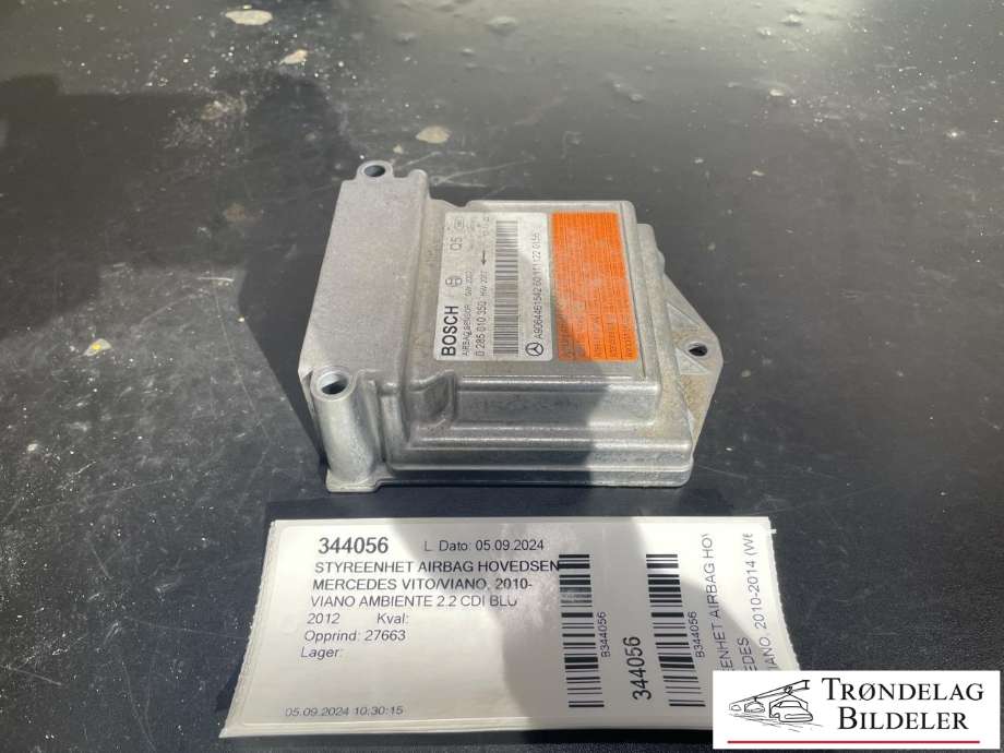 Styreenhet airbag hovedsensor til Mercedes Vito/Viano 2010-2014 (Fase 2) (W639) (W639) (BOSCH|0 285 010 350|)