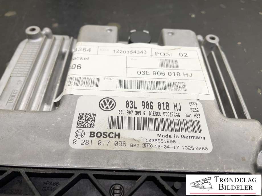 Styreenhet motor til VW Sharan 2010-->> (Type II)  (BOSCH|03L 906 018 HJ|0 281 017 096|)