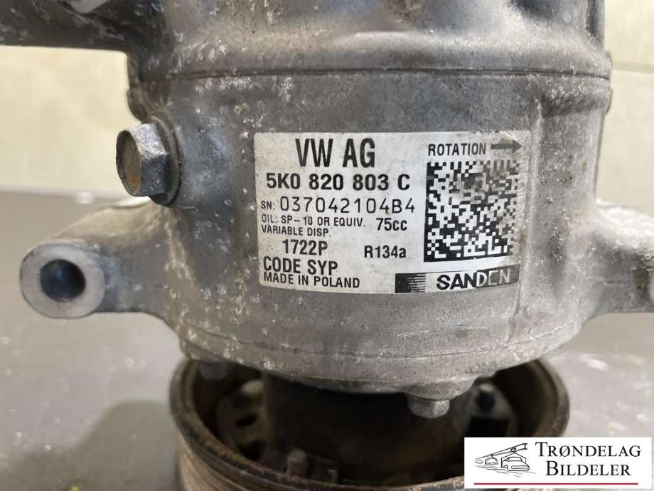 Aircondition kompressor til Škoda Octavia 2009-2013 (Type II, Fase 2)  (VW AG|5Q0820803F|5Q0820803K|890632|5Q0820803D|5Q0820803J|5Q0820803G|1K0820803A|1K0820803B|1K0820803H|1K0820803K|1K0820803L|1K0820803M|5Q0820803M|1K0820803G|1K0820803J|1K0820803N|1K0820803P|1K0820803Q|1K0820803S|5K0820803|5K0820803A|5K0820803B|5K0820803C|5K0820803D|5K0820803E|5K0820803F|5K0820803G|5K0820803H|5K0820803J|5K0820803K|5N0820803|5N0820803A/B|5N0820803C|5N0820803D|5N0820803H)