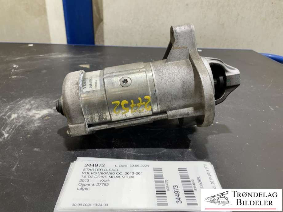 Starter diesel til Volvo V60/V60 CC, 2013-2018 (Type I, Fase 2)  (VOLVO|30644957)