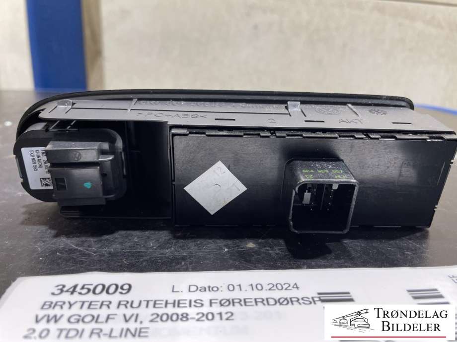 Bryter ruteheis førerdørspanel til VW Golf VI 2008-2012  (5K0 867 255 A|)