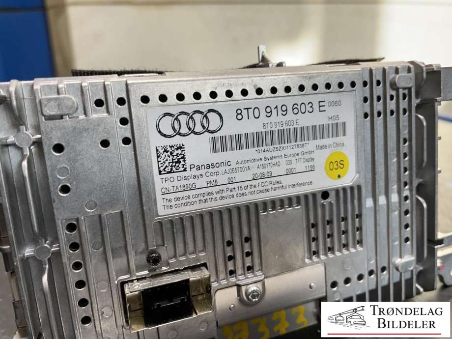 Bilstereo navigasjon skjerm til Audi A4 2007-2014 (Type IV) (B8) (B8) (8T0 919 603 E|)