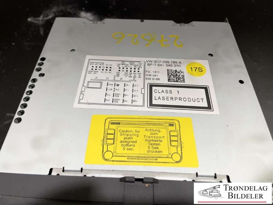 Bilstereo navigasjon til VW Passat 2011-2015 (B7) (B7) (3C3 035 195 A|)