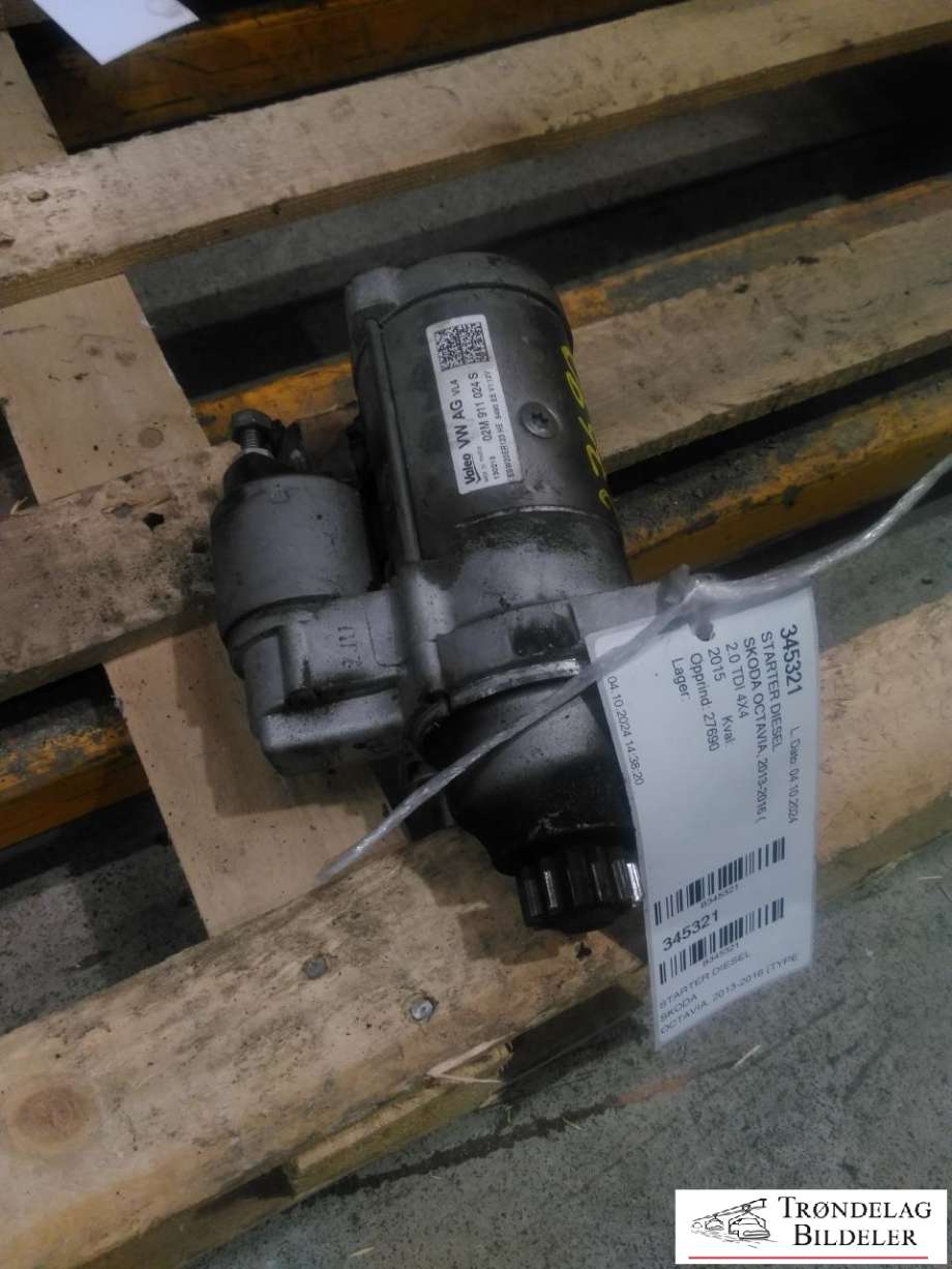 Starter diesel til Škoda Octavia, 2013-2016 (Type III, Fase 1)  (02M9110245)