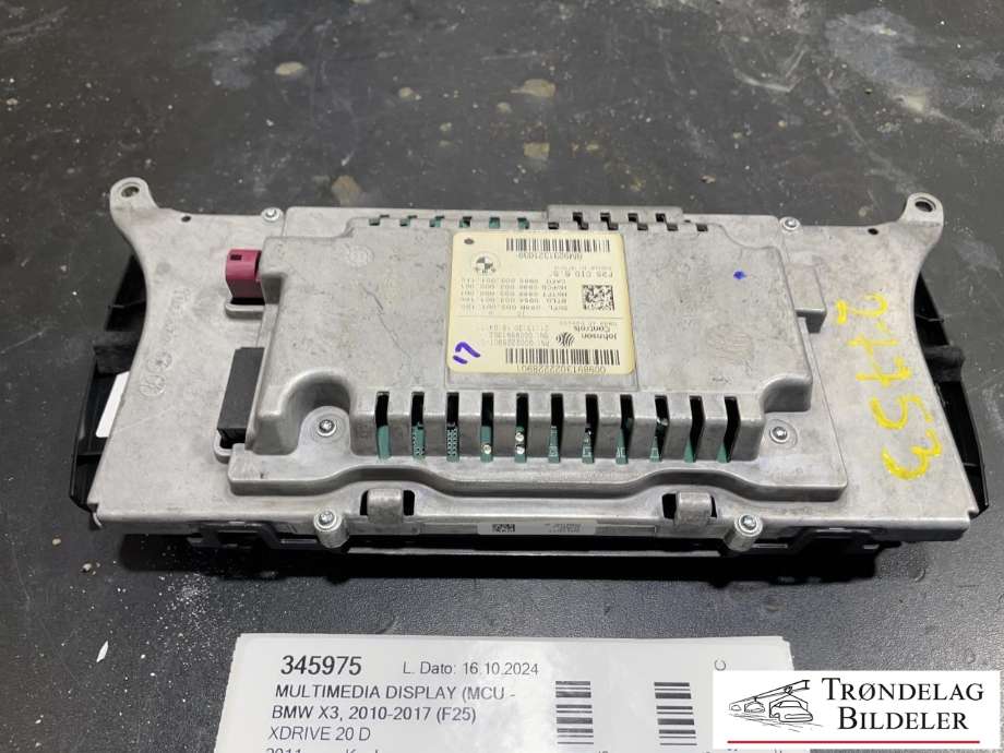 Multimedia display (MCU - Media Controller Unit) til BMW X3 2010-2017 (F25) (F25) (BM9231321039|)
