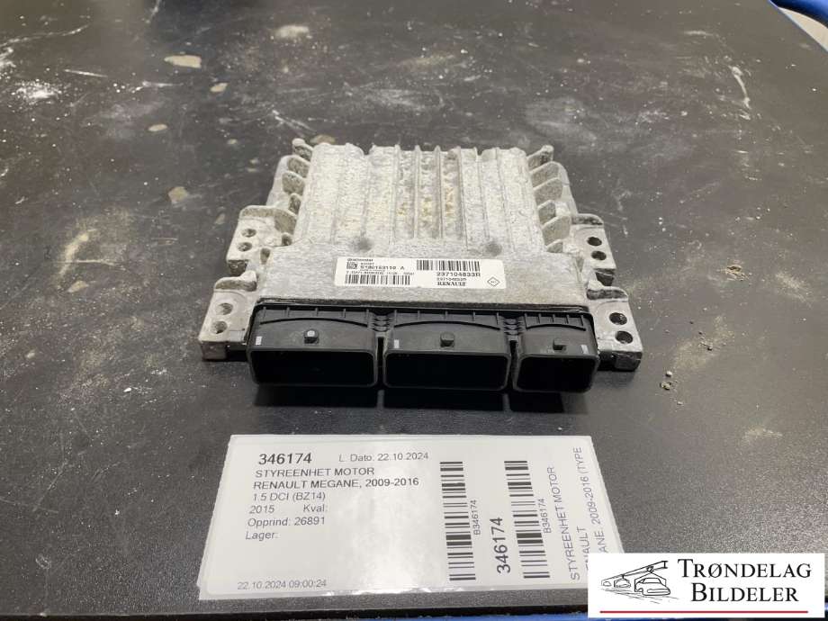 Styreenhet motor til Renault Megane, 2009-2016 Type III (237104833R)