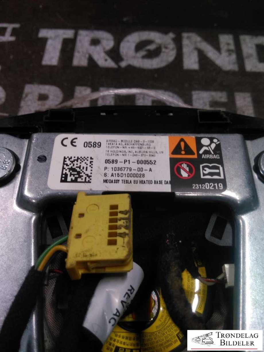 Airbag rattpute til Tesla Model S 2013-2016 (Fase 1) (A15D1000028|1036677900A|0589P1000552)