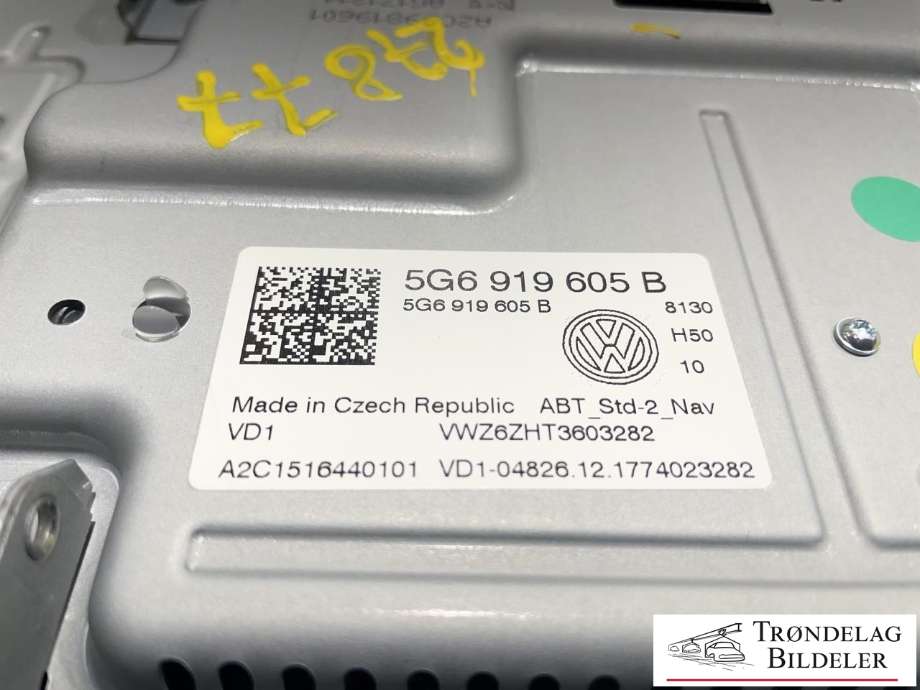 Bilstereo navigasjon skjerm til VW Passat 2015-2019 (Fase 1) (B8) (B8) (5G6 919 605 B|)