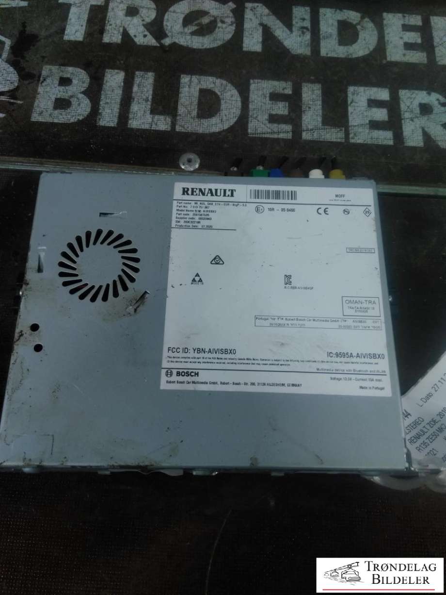Bilstereo til Renault Zoe 2019-->> (Fase 2) (259158262R|)