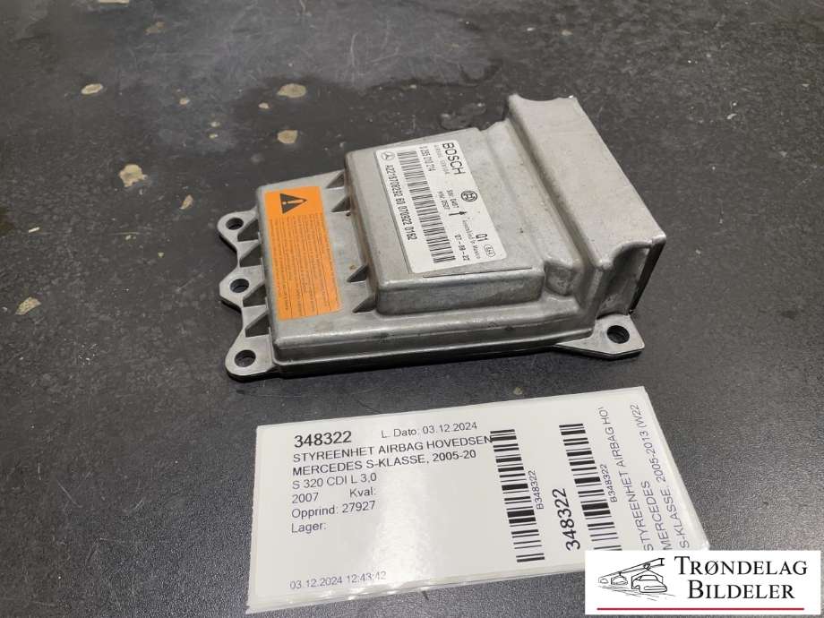 Styreenhet airbag hovedsensor til Mercedes S-Klasse, 2005-2013 (W221) (W221) (A2218708292)