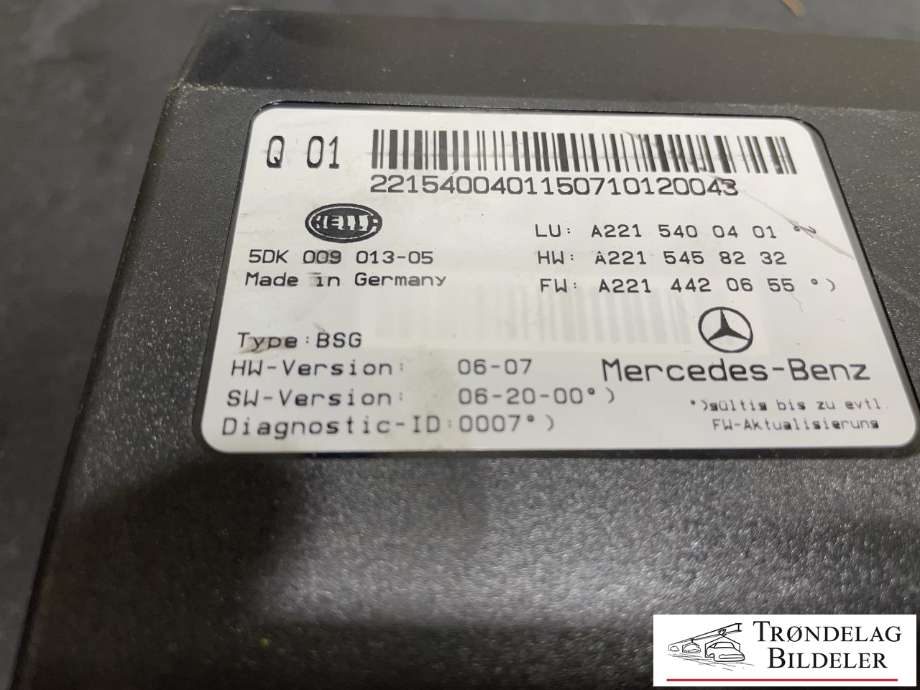 Styreenhet batteri til Mercedes S-Klasse 2005-2013 (W221) (W221) (A2215400401|)