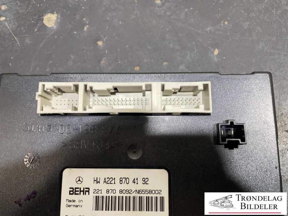 Styreenhet klima/aircondition til Mercedes S-Klasse 2005-2013 (W221) (W221) (A2218704192|)