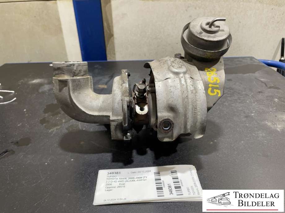 Turbo til Toyota RAV4 2006-2009 (Type III, Fase 1)  (17201-0R010|17201-26020|93108|17201-0R011|17201-0R013|172010R01184|17201-26021|17201-26023)