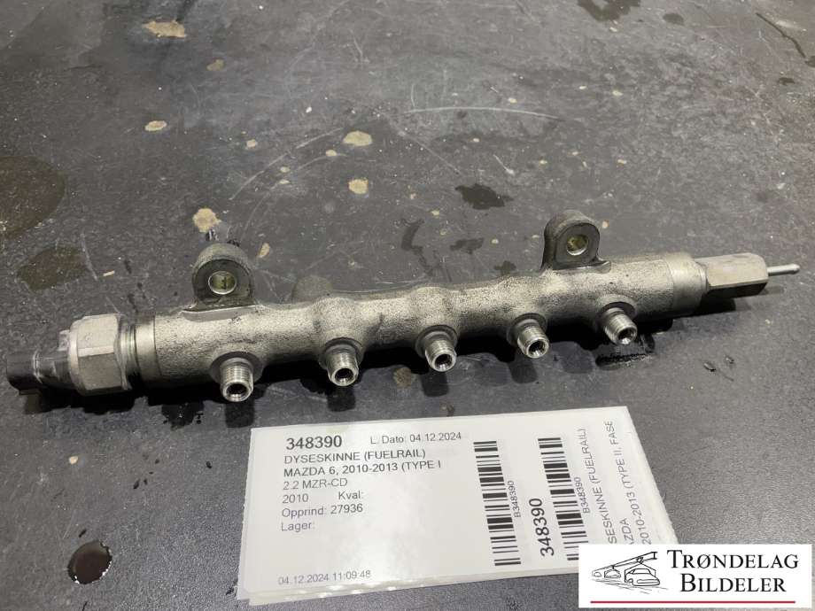 Dyseskinne (fuelrail) til Mazda 6 2010-2013 (Type II, Fase 2)  