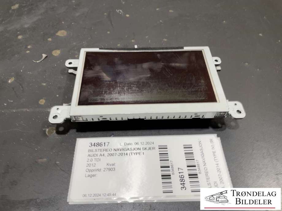 Bilstereo navigasjon skjerm til Audi A4 2007-2014 (Type IV) (B8) (B8) (8T0 919 604|)