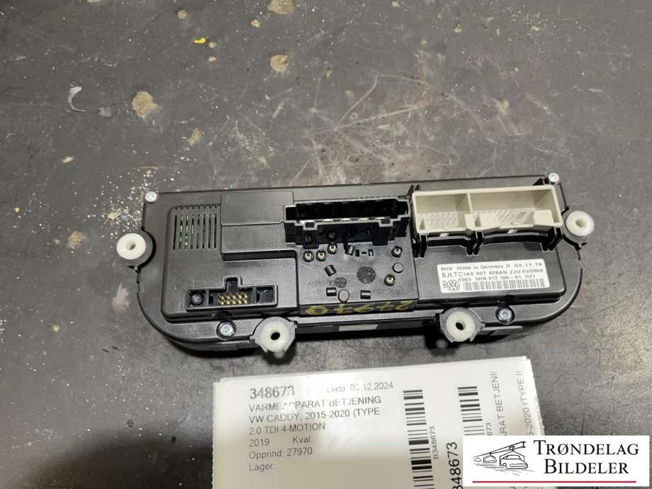 Varmeapparat betjening til VW Caddy 2015-2020 (Type III, Fase 3)  (1K8 907 426 AN|)