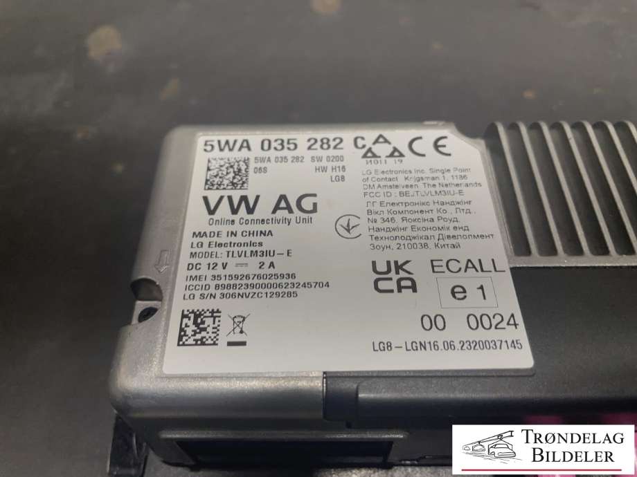 Antenne til VW Transporter / Caravelle 2019-->> (T6.1) (T6.1) (5WA 035 282|)