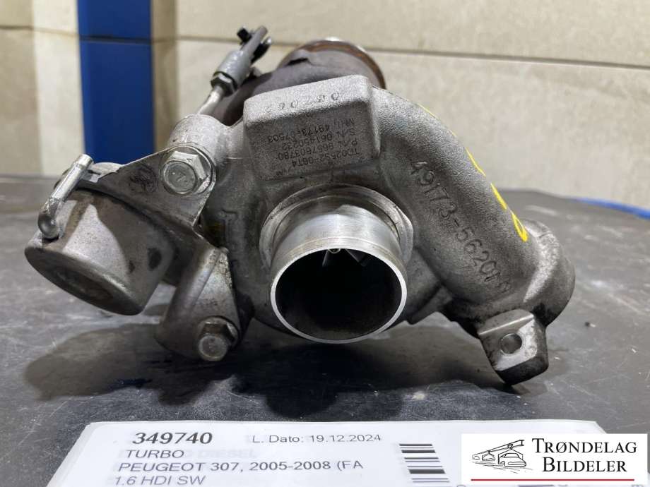 Turbo til Peugeot 307 2005-2008 (Fase 2)  (0375 N5|0375 Q2|0375 J0|0375 Q3|0375J0|0375K5|0375N0|0375Q4|0375Q5|3M5Q6K682DC|)