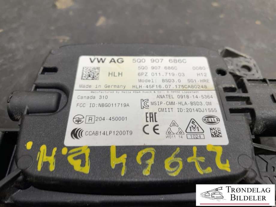 Sensor radar til Škoda Kodiaq 2017-->>  (VW AG|5Q0 907 686 C|)
