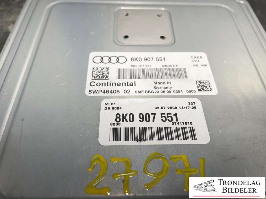 Styreenhet motor til Audi S4 2009-->>  (8K0 907 551|)