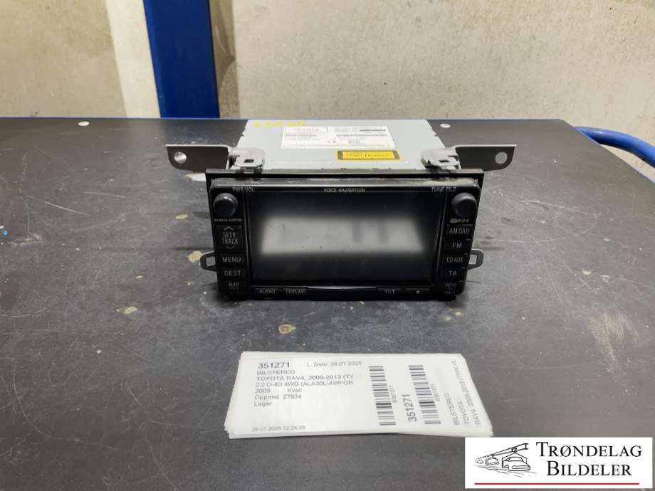 Bilstereo til Toyota RAV4, 2009-2013 (Type III, Fase 2) (TOYOTA|36120-20A90)