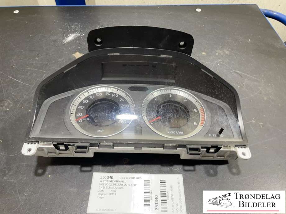 Instrumentpanel til Volvo XC60, 2008-2013 (Type I, Fase 1)  (31270901AA)