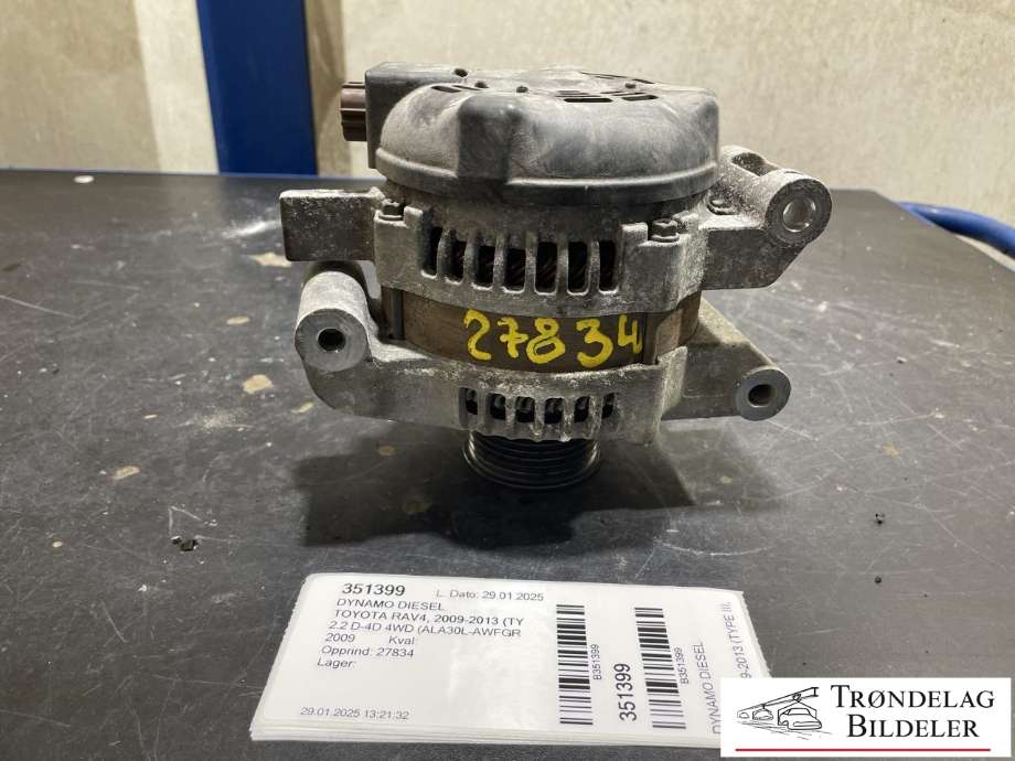 Dynamo diesel til Toyota RAV4 2009-2013 (Type III, Fase 2) (TOYOTA|27060-26060|104210-2370|LRA03378|27060-26081|150A|1986A00639)