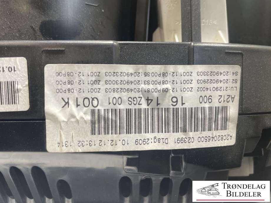 Instrumentpanel til Mercedes E-Klasse 2009-2013 (Fase 1) (W212) (W212) (A 212 900 16 14|)