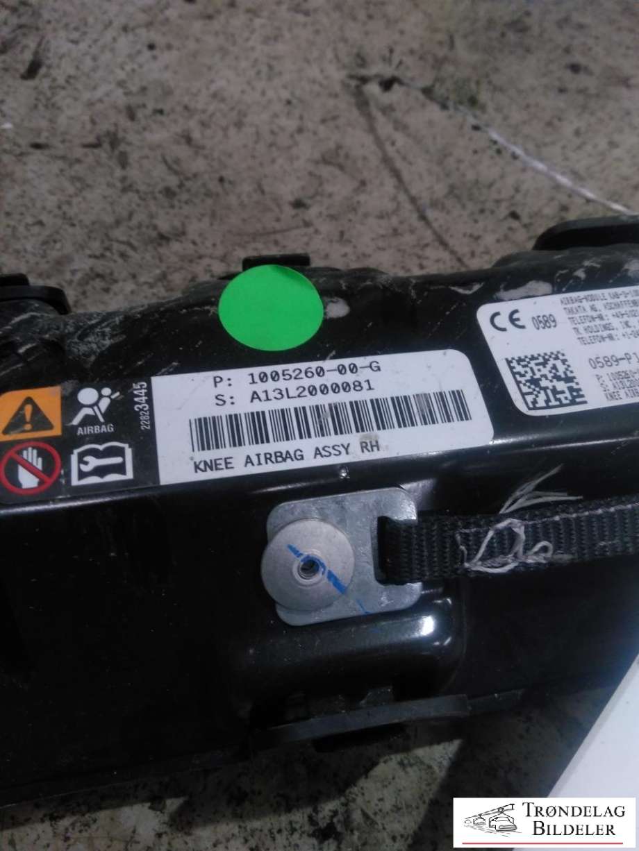 Airbag kne til Tesla Model S 2013-2016 (Fase 1)  (1005260-00-G|)