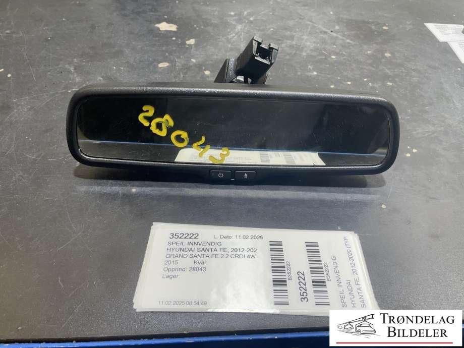Speil innvendig til Hyundai Santa Fe, 2012-2020 (Type III)  