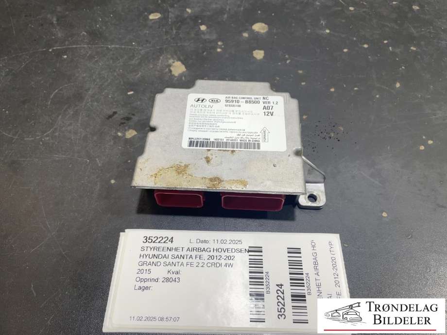 Styreenhet airbag hovedsensor til Hyundai Santa Fe, 2012-2020 (Type III)  (95910-B8500)
