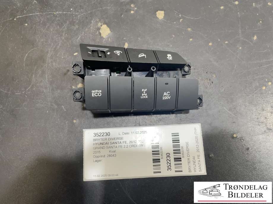 Bryter diverse til Hyundai Santa Fe, 2012-2020 (Type III)  (39S1DM-1400)