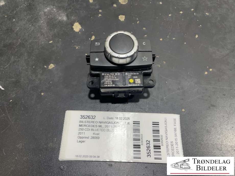 Bilstereo navigasjon betjeningspanel til Mercedes ML, 2011-2015 (Fase 1) (W166) (W166) (A1669003501)