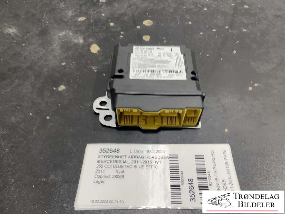 Styreenhet airbag hovedsensor til Mercedes ML, 2011-2015 (Fase 1) (W166) (W166) (A1669002103)