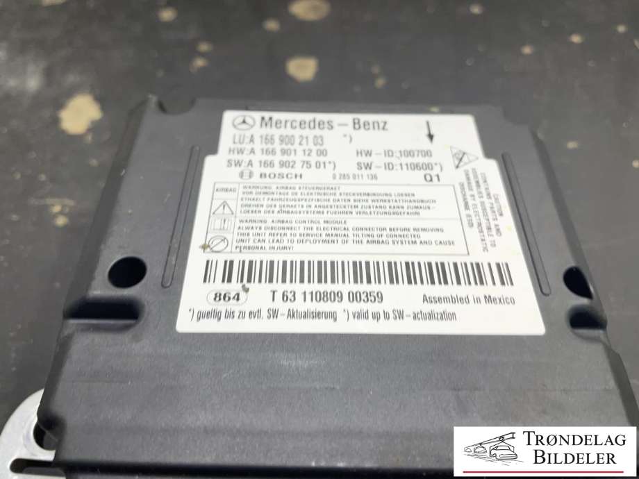 Styreenhet airbag hovedsensor til Mercedes ML 2011-2015 (Fase 1) (W166) (W166) (A1669002103|)