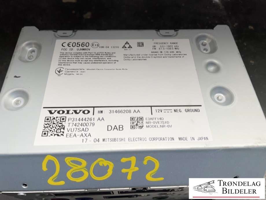 Bilstereo til Volvo V90 / V90 CC / S90 2016-->>  (P31444261 AA|)