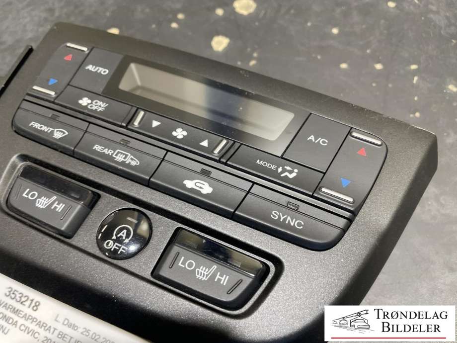 Varmeapparat betjening til Honda Civic 2015-2017 (Type IX, Fase 2)  (79604-TV0-F52ZA|)