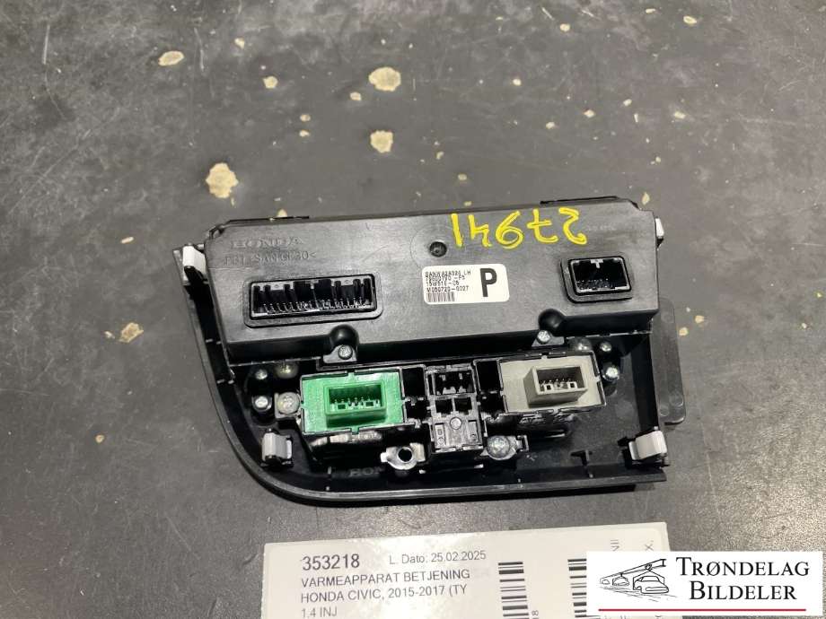 Varmeapparat betjening til Honda Civic 2015-2017 (Type IX, Fase 2)  (79604-TV0-F52ZA|)