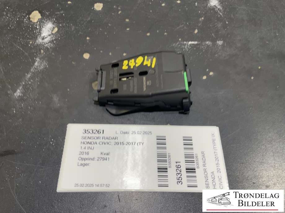 Sensor radar til Honda Civic, 2015-2017 (Type IX, Fase 2)  (36130-TB8-E01)