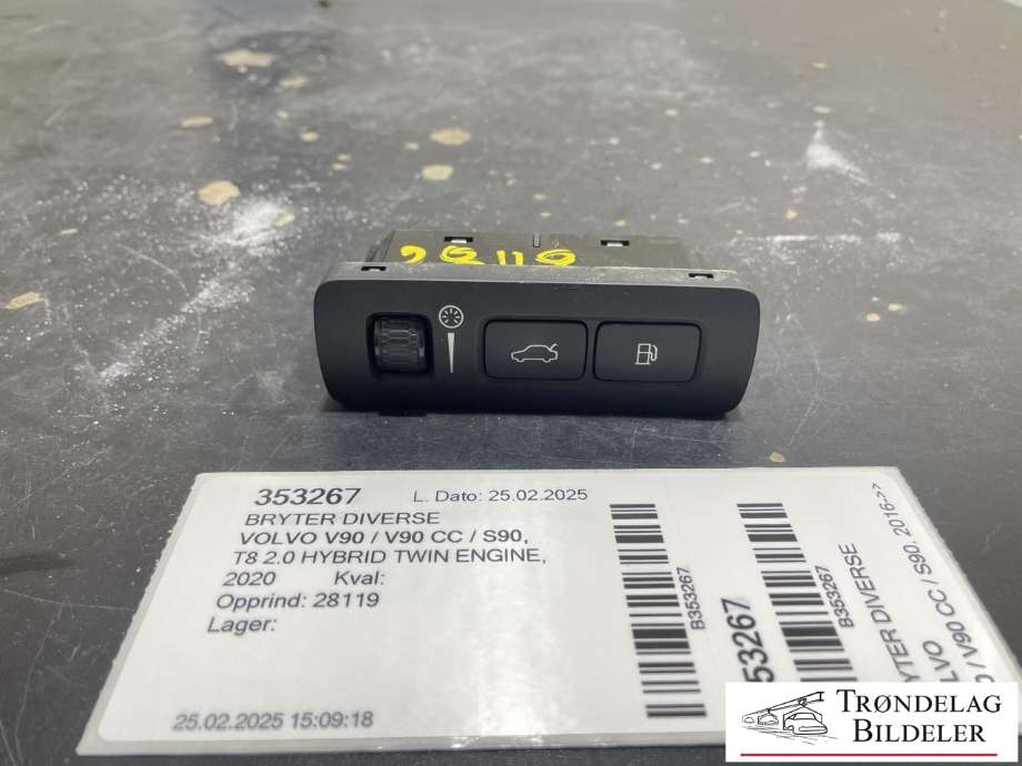 Bryter diverse til Volvo V90 / V90 CC / S90, 2016-->>  (P31443874)