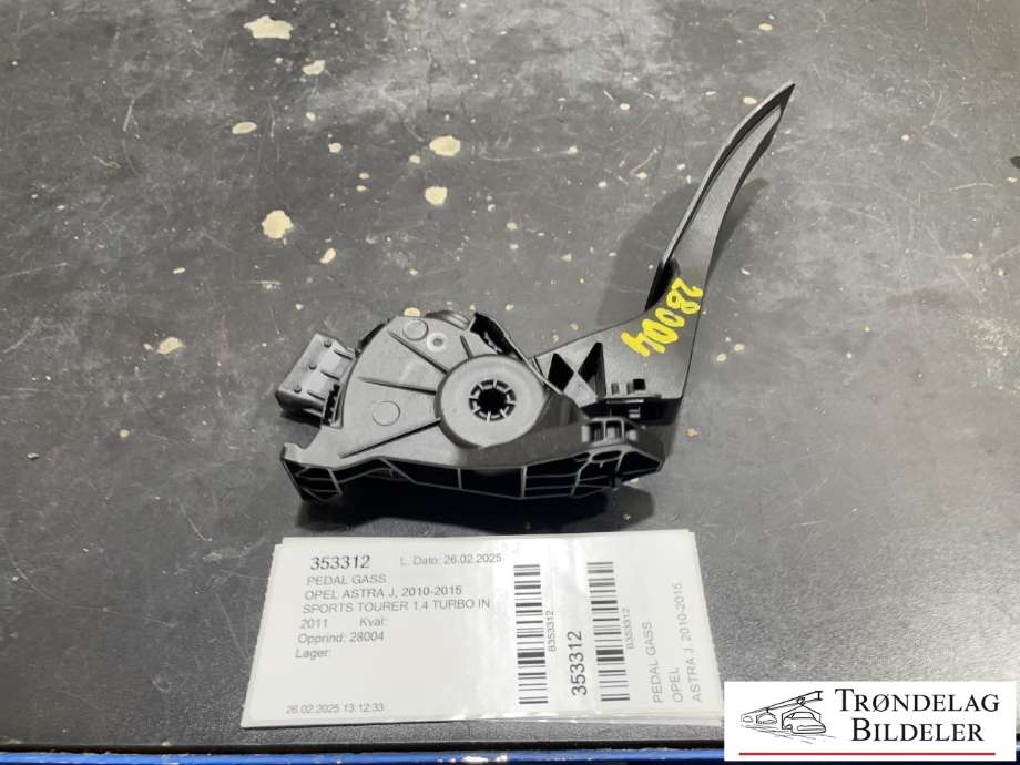 Pedal gass til Opel Astra J, 2010-2015  (6PV 009 765-07)